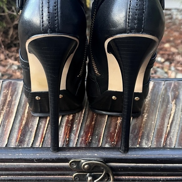 🌟HP🌟Michael Kors “Stockard” Leather Platform Stiletto Boot Black/Mocha 8 - Picture 4 of 12